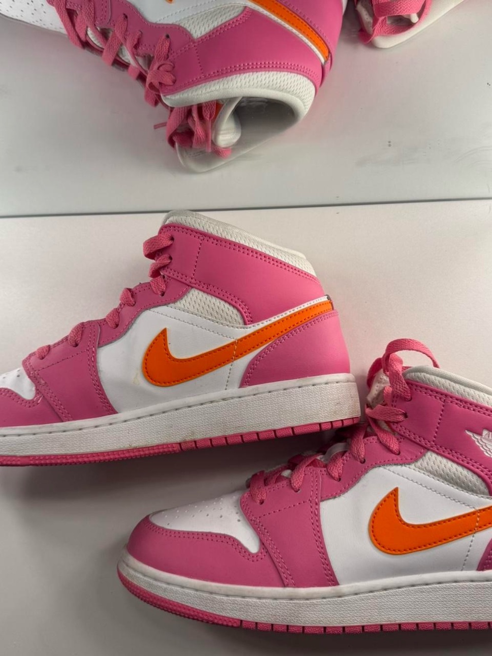 Nike Kids Pink and Orange High-Top Sneakers